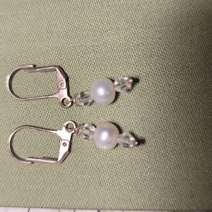 Vintage pearl and crystal earrings